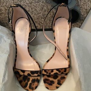 J Crew Leopard heel with glitter sole